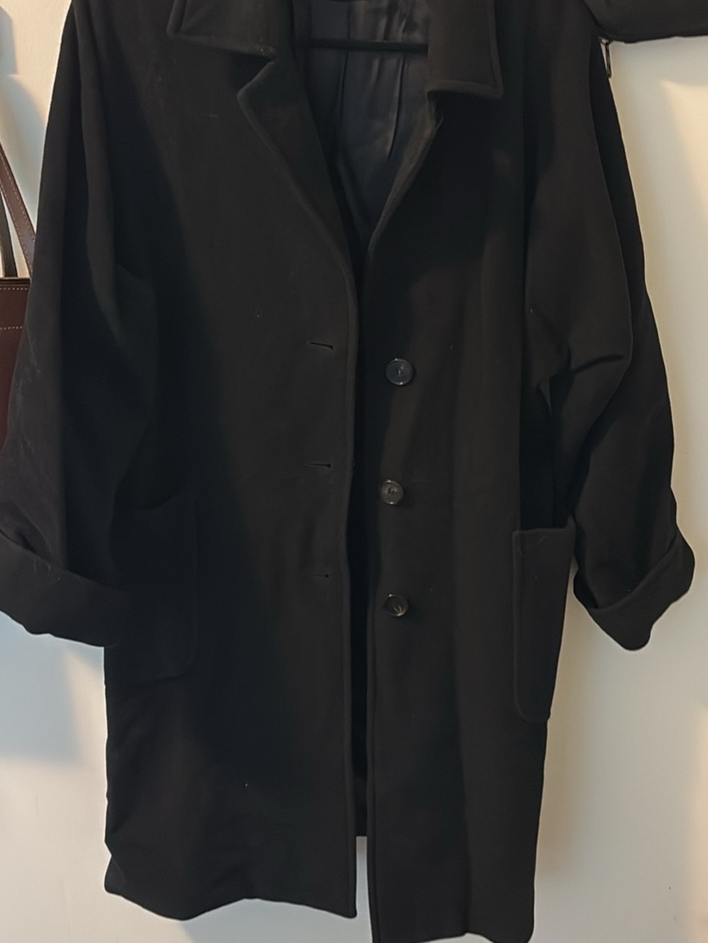 Women’s Black Classic Button-Front Coat
